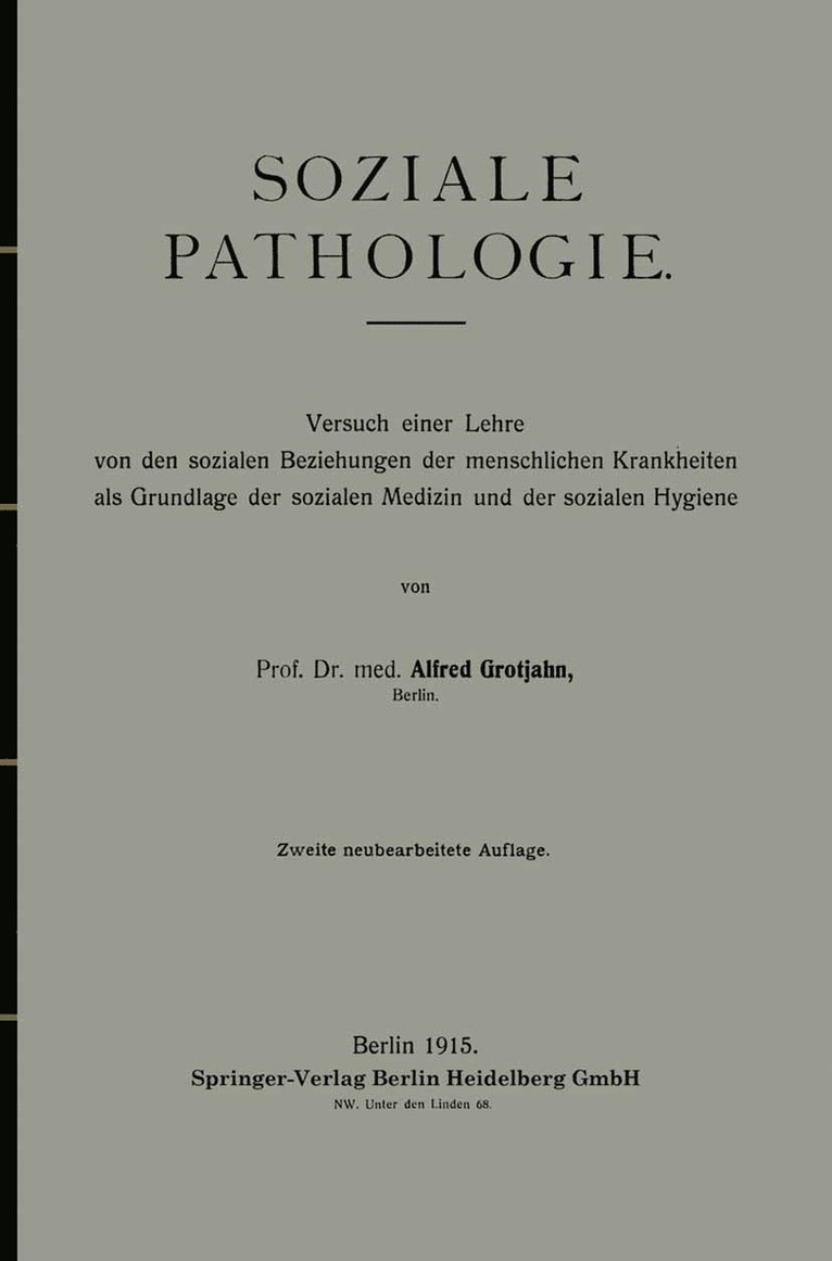 Alfred Grotjahn - Soziale Pathologie, Häftad