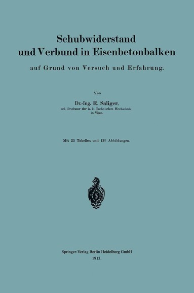 bokomslag Schubwiderstand und Verbund in Eisenbetonbalken auf Grund von Versuch und Erfahrung