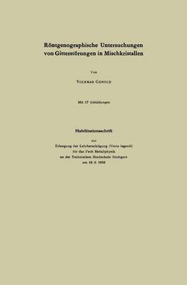 bokomslag Rntgenographische Untersuchungen von Gitterstrungen in Mischkristallen