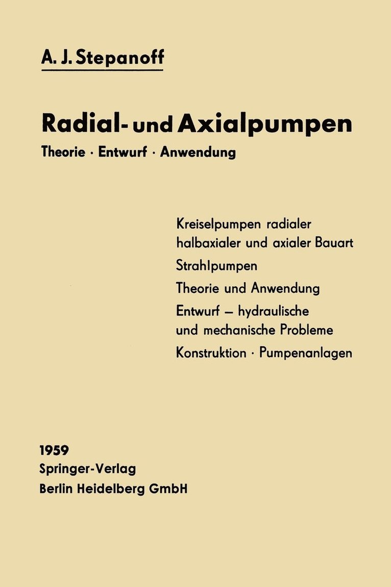 Alexey Joakim Stepanoff, Alexander Haltmeier - Radial- und Axialpumpen, Häftad