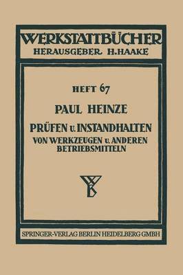 bokomslag Prfen und Instandhalten von Werkzeugen und anderen Betriebsmitteln