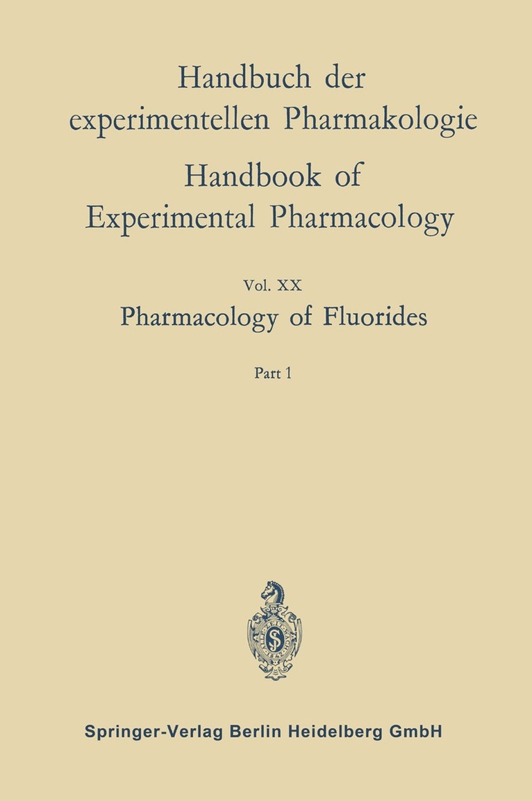 Ernst W. Alther - Pharmacology of Fluorides, Häftad