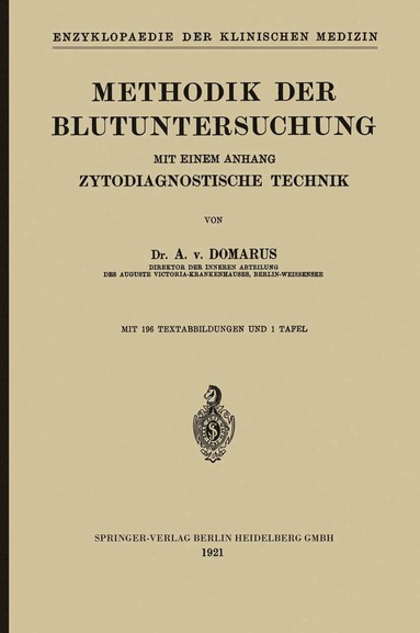 bokomslag Methodik der Blutuntersuchung