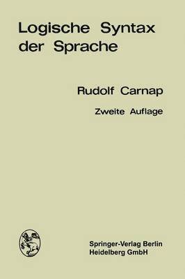 bokomslag Logische Syntax der Sprache