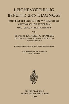 Herwig Hamperl - Leichenöffnung Befund und Diagnose, Häftad