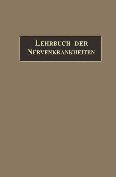 bokomslag Lehrbuch der Nervenkrankheiten