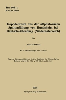 bokomslag Isopodenreste aus der altplistoznen Spaltenfllung von Hundsheim bei Deutsch-Altenburg (Niedersterreich)