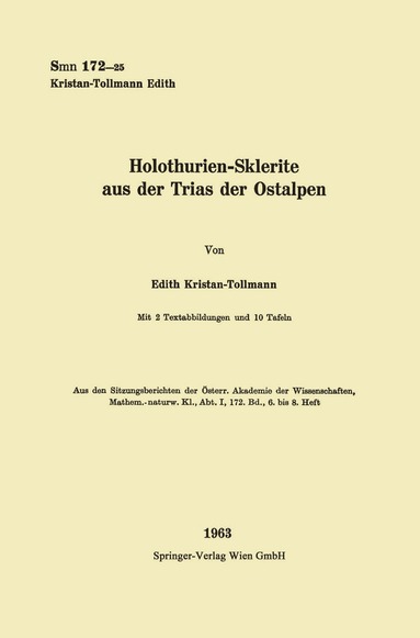 bokomslag Holothurien-Sklerite aus der Trias der Ostalpen