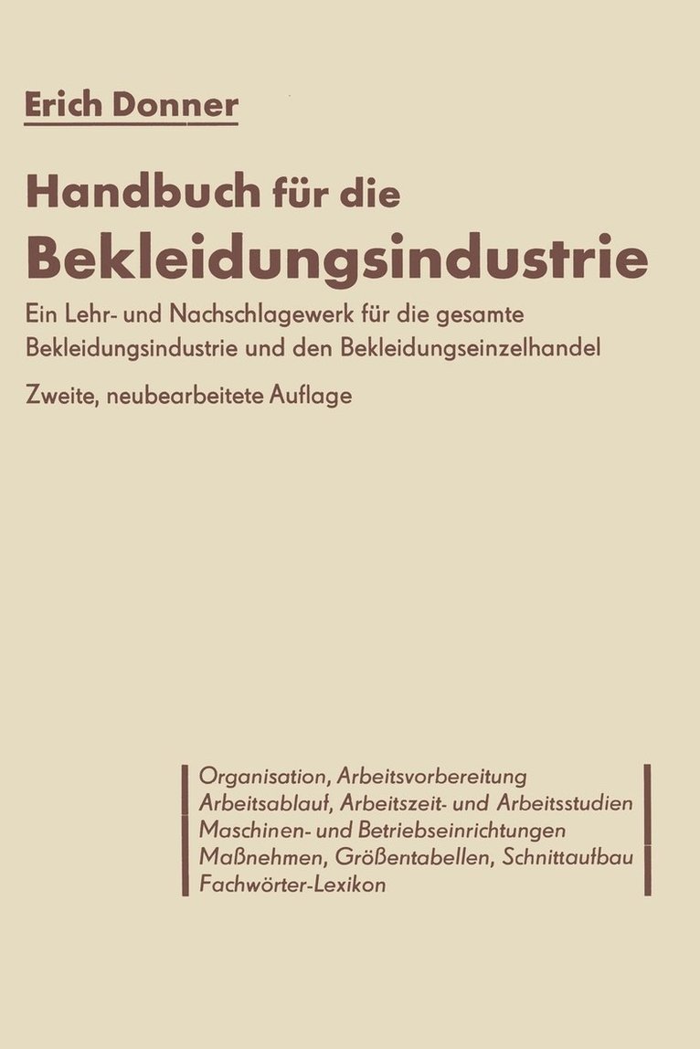 Handbuch fr die Bekleidungsindustrie 1