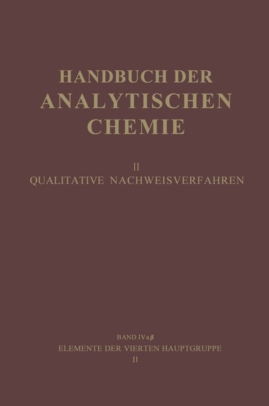 Gustav Jantsch, Svend Kühnel Hagen - Elemente der Vierten Hauptgruppe II, Häftad