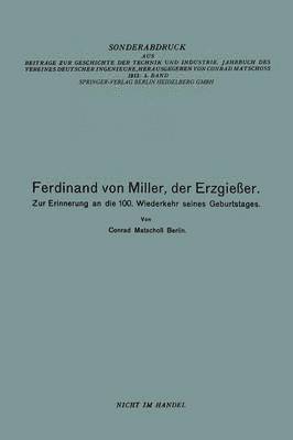 bokomslag Ferdinand von Miller, der Erzgieer