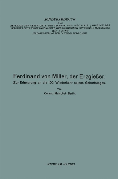 bokomslag Ferdinand von Miller, der Erzgießer