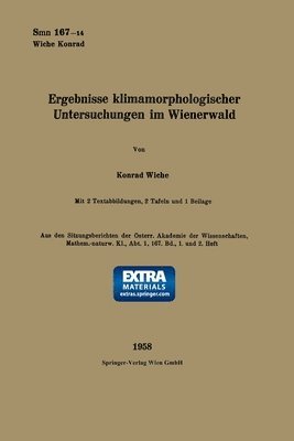 bokomslag Ergebnisse klimamorphologischer Untersuchungen im Wienerwald