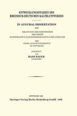 Entwicklungsstadien des Rheinisch-Deutschen Kaltblutpferdes