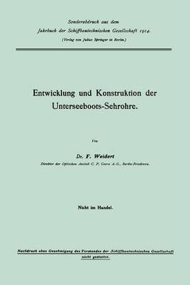 bokomslag Entwicklung und Konstruktion der Unterseeboots-Sehrohre