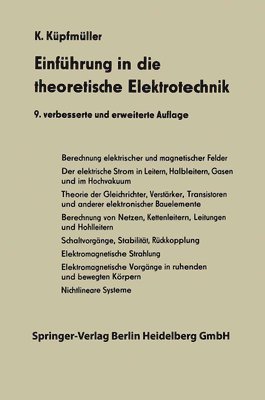 Karl Küpfmüller, Karl Kupfmuller - Einführung in die theoretische Elektrotechnik, Häftad