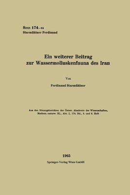 bokomslag weiterer Beitrag zur Wassermolluskenfauna des Iran
