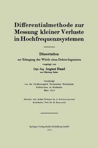 bokomslag Differentialmethode zur Messung kleiner Verluste in Hochfrequenzsystemen