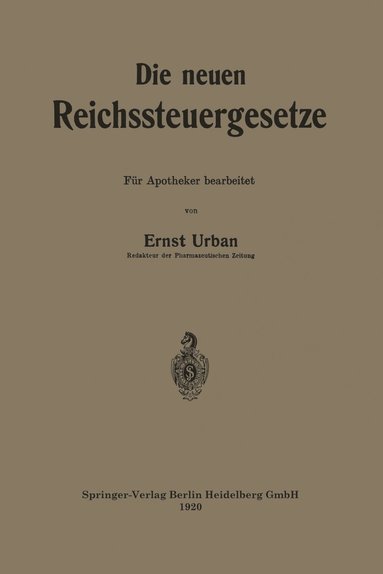 bokomslag Die neuen Reichssteuergesetze