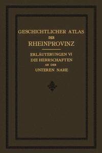 bokomslag Die Herrschaften des Unteren Nahegebietes