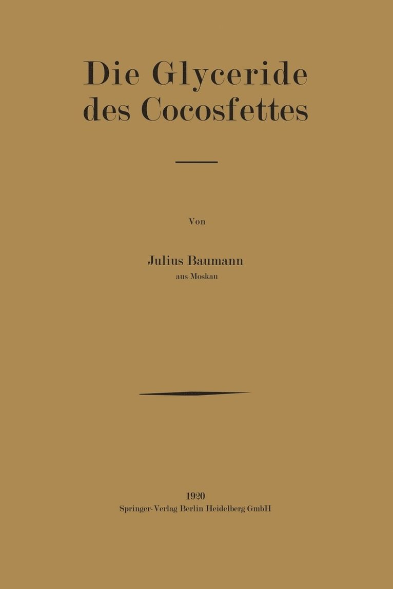 Die Glyceride des Cocosfettes