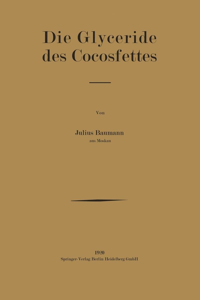 Die Glyceride des Cocosfettes 1