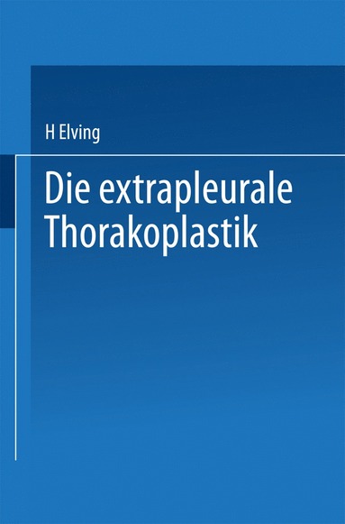 bokomslag Die extrapleurale Thorakoplastik