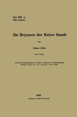 bokomslag Die Bryozoen der Retzer Sande