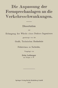 bokomslag Die Anpassung der Fernsprechanlagen an die Verkehrsschwankungen