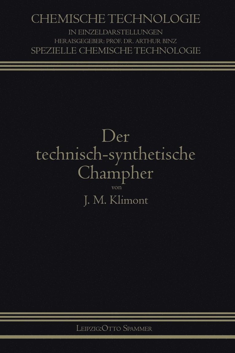 Isidor Klimont - Der Technisch-Synthetische Campher, Häftad