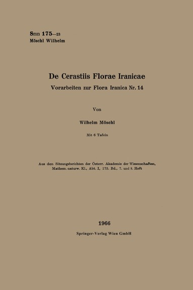 bokomslag De Cerastiis Florae Iranicae