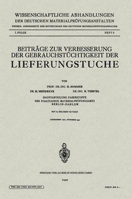 Beitrge zur Verbesserung der Gebrauchstchtigkeit der Lieferungstuche 1