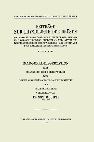 bokomslag Beitrge zur Physiologie der Drsen