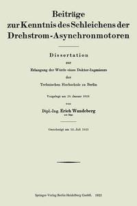 bokomslag Beitrage zur Kenntnis des Schleichens der Drehstrom-Asynchronmotoren