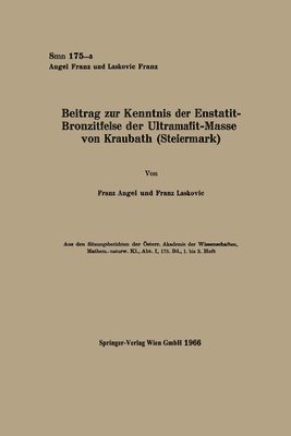 bokomslag Beitrag zur Kenntnis der Enstatit-Bronzitfelse der Ultramafit-Masse von Kraubath (Steiermark)