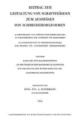 bokomslag Beitrag zur Gestaltung von Schaftfräsern zum Ausfräsen von Schmiedehohlformen