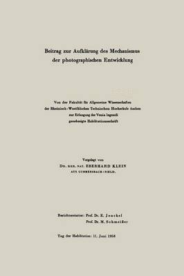 bokomslag Beitrag zur Aufklärung des Mechanismus der photographischen Entwicklung