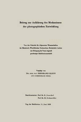 bokomslag Beitrag zur Aufklrung des Mechanismus der photographischen Entwicklung