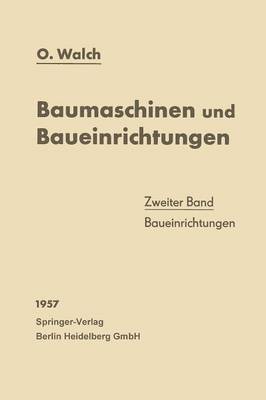 bokomslag Baumaschinen und Baueinrichtungen