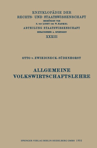 bokomslag Allgemeine Volkswirtschaftslehre