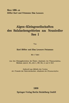 bokomslag Algen-Kleingesellschaften des Salzlachengebietes am Neusiedler See I