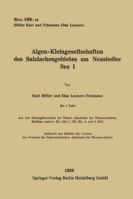 Algen-Kleingesellschaften des Salzlachengebietes am Neusiedler See I 1