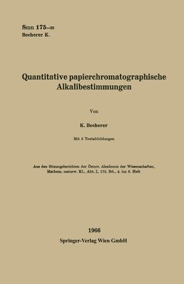 bokomslag Quantitative papierchromatographische Alkalibestimmungen