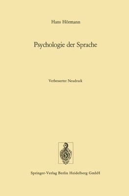 Hans Hörmann - Psychologie der Sprache, Häftad