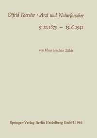 bokomslag Otfrid Foerster · Arzt und Naturforscher