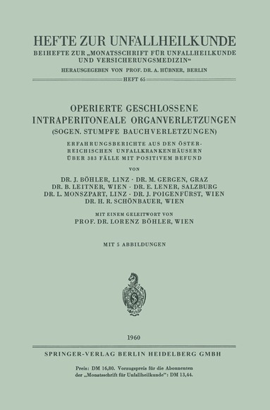 Jörg Böhler - Operierte Geschlossene Intraperitoneale Organverletzungen, Häftad