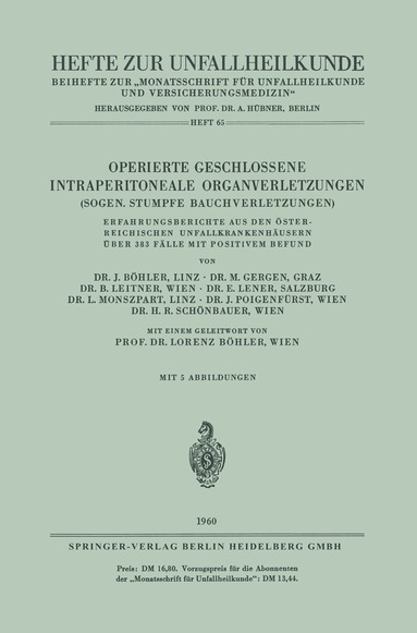 bokomslag Operierte Geschlossene Intraperitoneale Organverletzungen