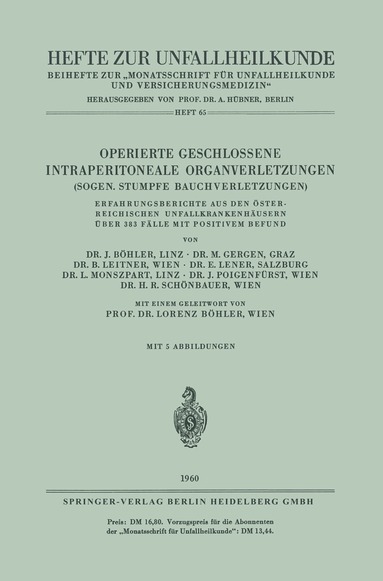 bokomslag Operierte Geschlossene Intraperitoneale Organverletzungen