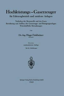 bokomslag Hochleistungs-Gaserzeuger fr Fahrzeugbetrieb und ortsfeste Anlagen