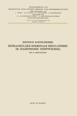 bokomslag Extrainsulre hormonale Regulatoren im diabetischen Stoffwechsel